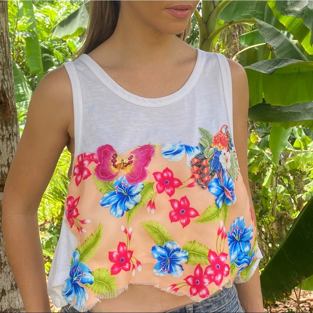 Flower Crop Top Shirt